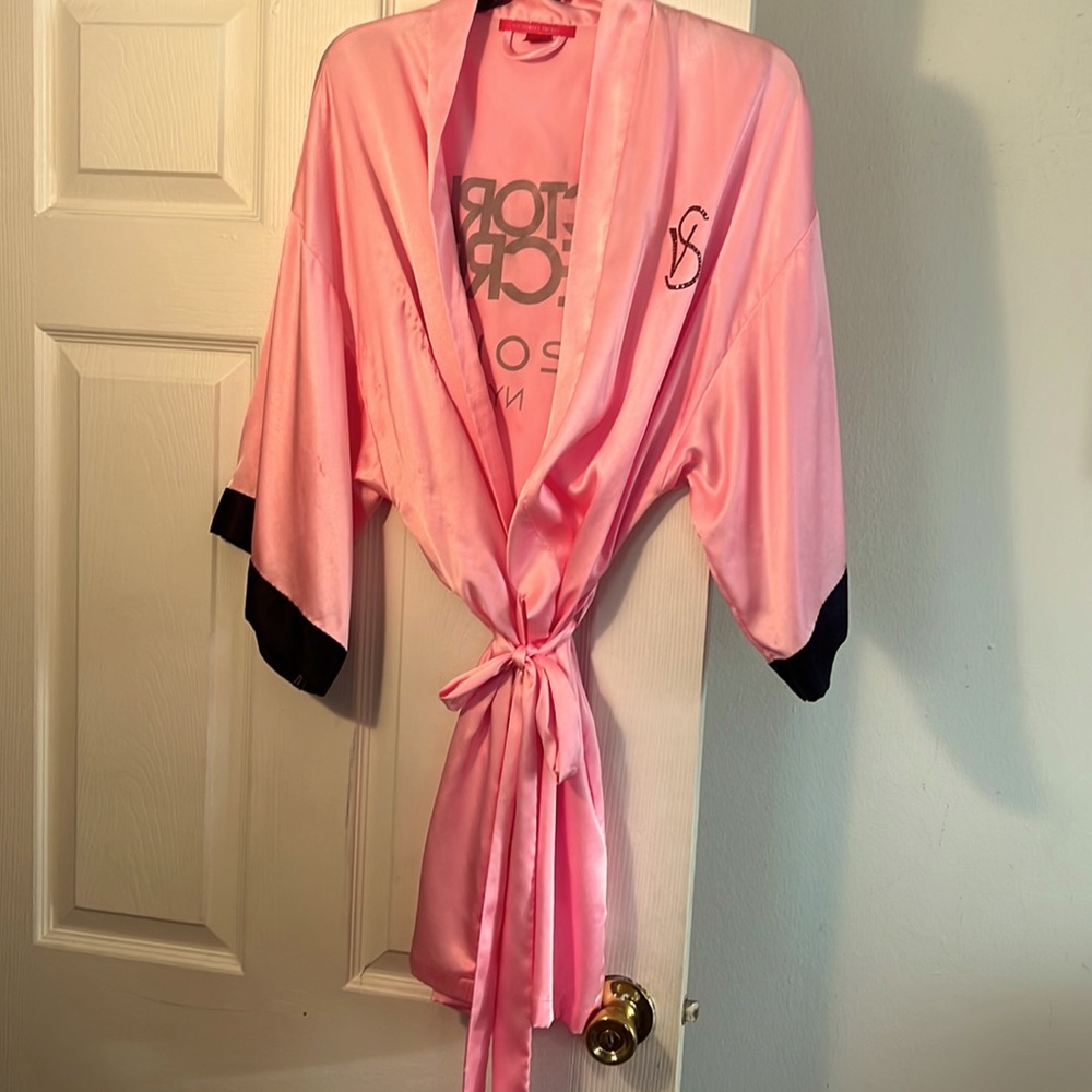 Woman satin robe